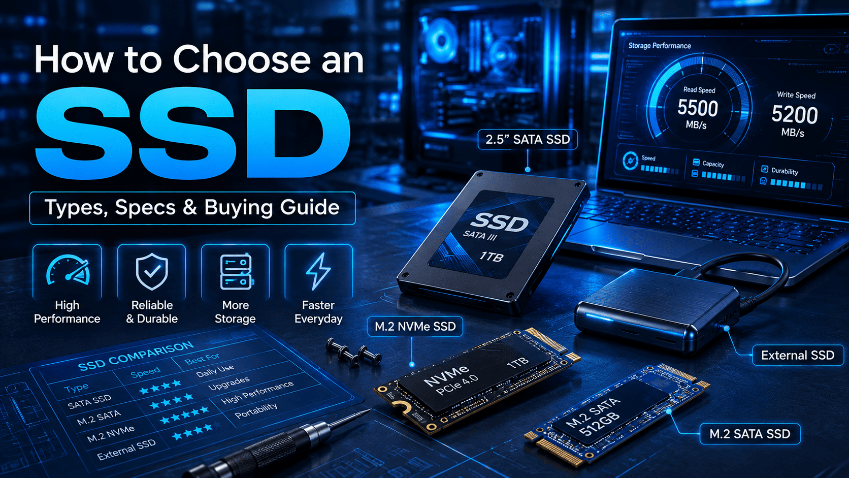 How to Choose an SSD – Types, Specs & Buying Guide