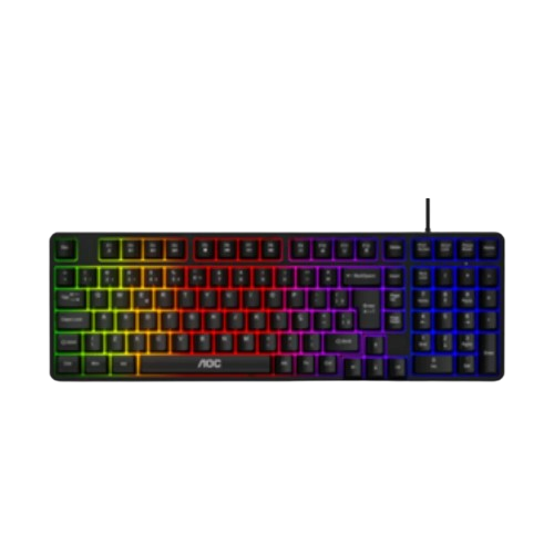 AOC GK116B/97 Wired Gaming Keyboard Mixed LED Light Plate, 26 Anti-Ghosting Keys