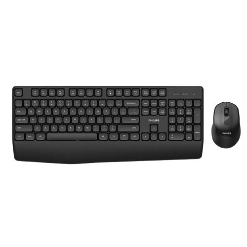 Philips Wireless Keyboard & Mouse Combo Set SPT6348 2.4GHz, With Silent Click Mouse 160 DPI