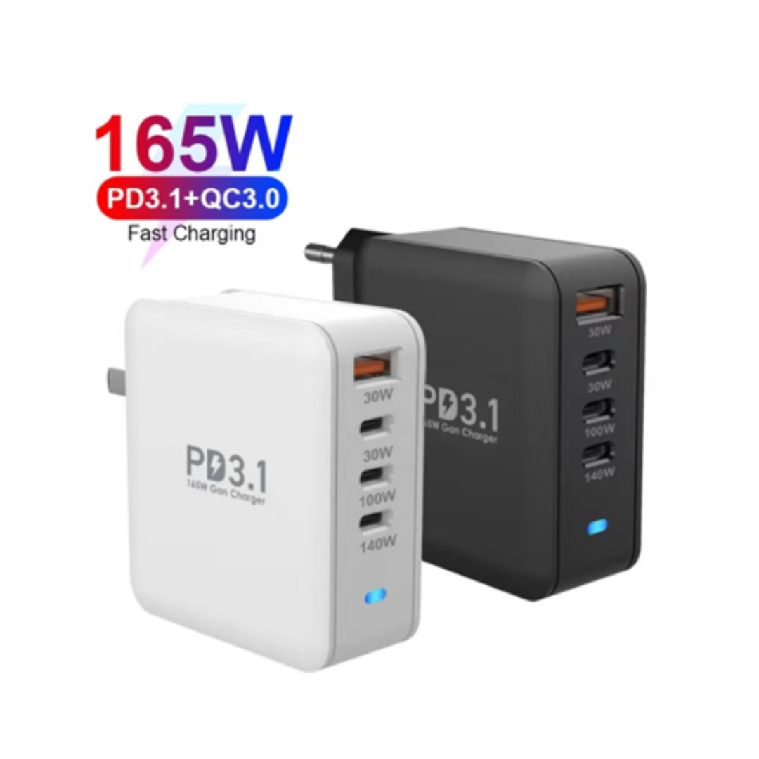 AOC 165W GaN Fast Charger - PD 3.1 - 3 USB-C + 1 USB-A